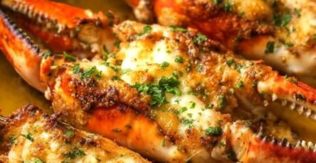 Baked Stuffed Crab Claws with Garlic Butter & Cheese