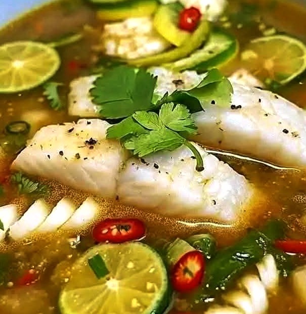 Spicy Lemon Fish Soup with Coconut Milk