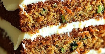 Moist Carrot Zucchini Cake with Cream Cheese Frosting