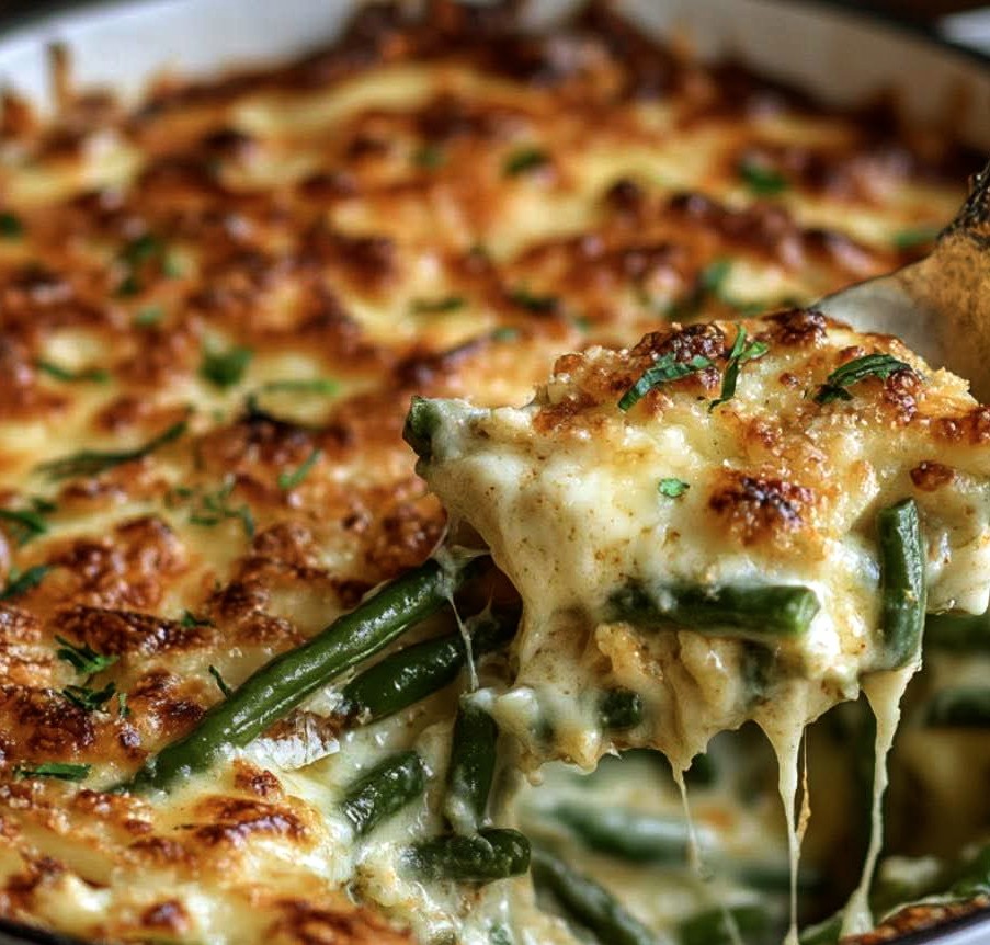 Cheesy Garlic Green Beans Recipe