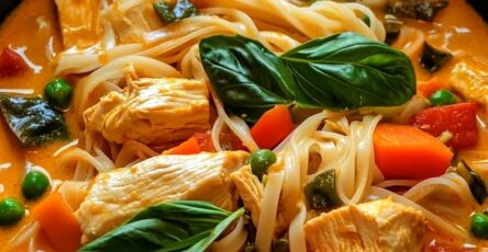 Creamy Thai Coconut Curry Noodle Bowl with Chicken