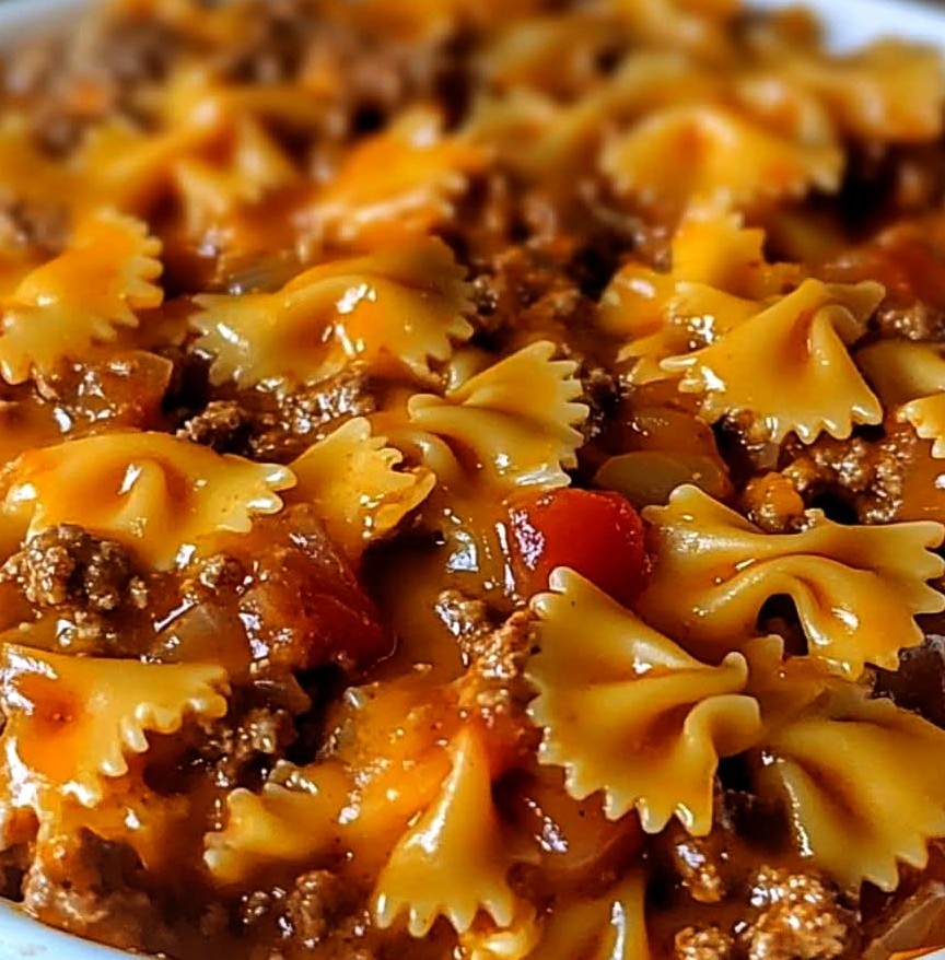 Cheesy Sloppy Joe Casserole with Manwich