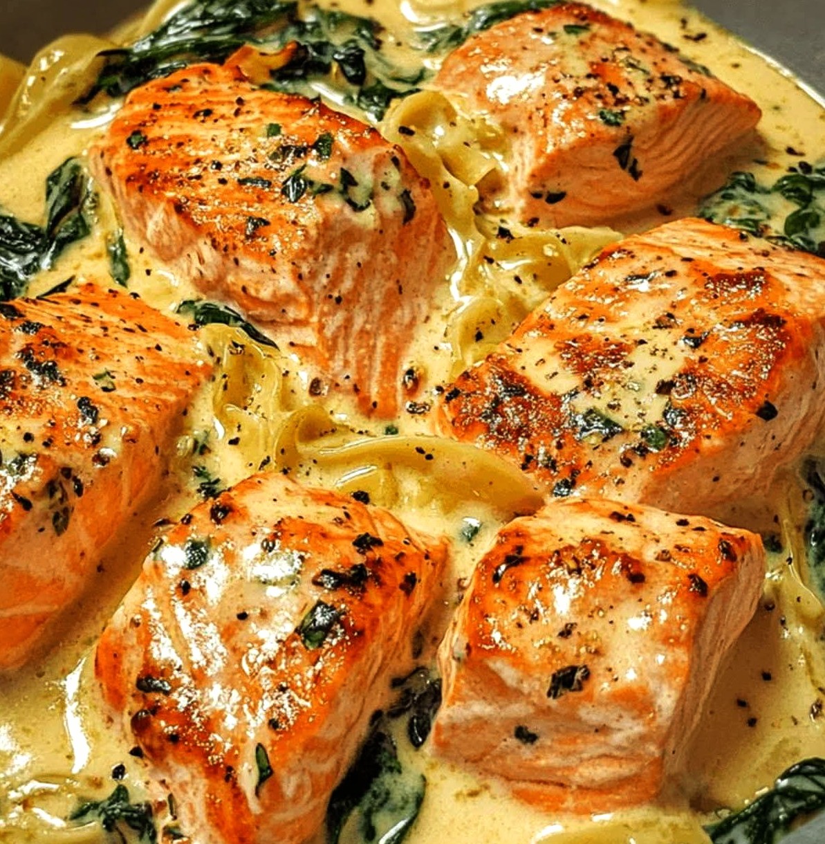 Easy Creamy Salmon Florentine Recipe