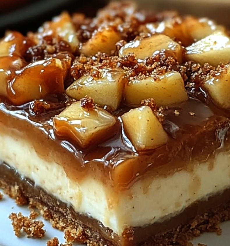 Caramel Apple Cheesecake Bars