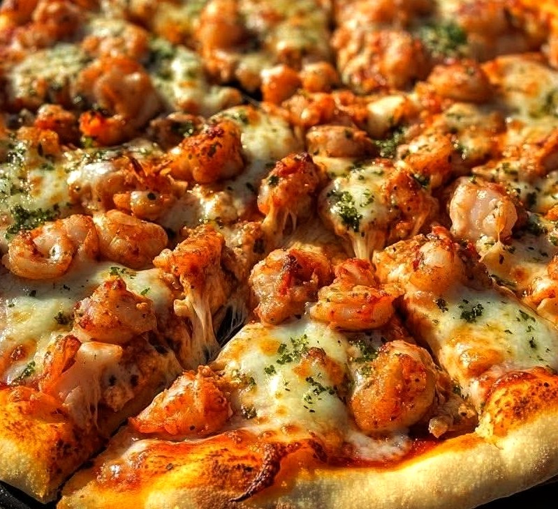 Homemade Crawfish Pizza