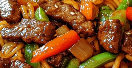 Savory Beef and Vegetable Stir-Fry with Tender Noodles