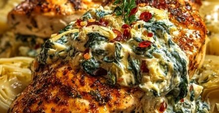 Creamy Spinach Artichoke Chicken with Cottage Cheese