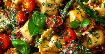 Sun-Kissed Ravioli with Tomato, Asparagus, and Herbs Sun-Kissed Ravioli with Tomato, Asparagus, and Herbs