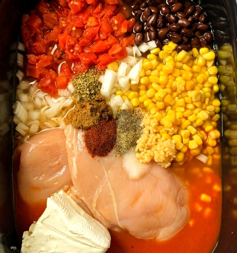Slow Cooker Chicken Enchilada Soup with Cream Cheese