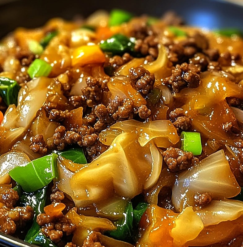 Easy Ground Beef & Cabbage Stir-Fry