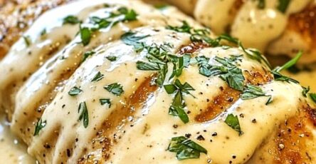 Zesty Baked Caesar Chicken with Creamy Parmesan Garlic Sauce