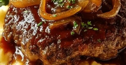 Juicy Homestyle Salisbury Steak with Onion Mushroom Gravy