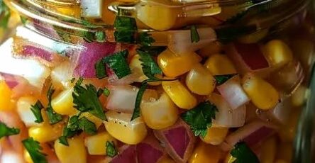 Zesty Pickled Corn with Red Onions and Cilantro