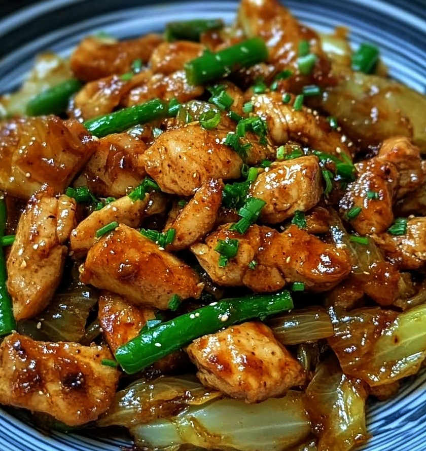 Savory Stir-Fried Chicken with Caramelized Cabbage