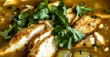 Roasted Tomatillo Chicken Soup