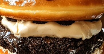 Decadent Oreo Cheesecake Donut Sandwich