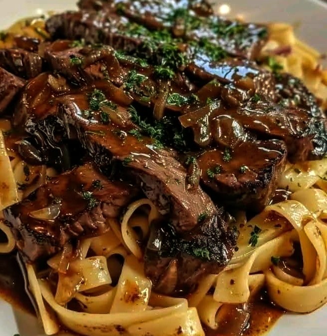 Classic Pepper Steak with Pasta