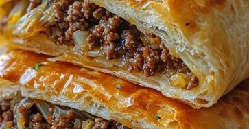 Classic Hearty Runzas with Ground Beef, Cabbage & Onion Filling