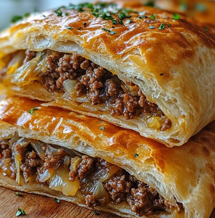 Classic Hearty Runzas with Ground Beef, Cabbage & Onion Filling