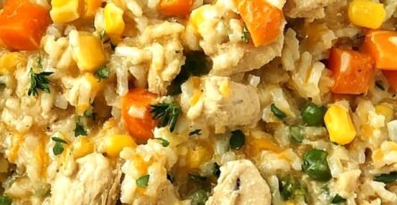 Crockpot Cheesy Chicken & Veggie Rice