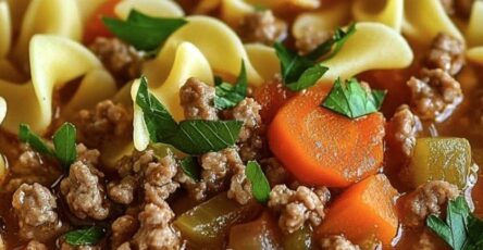 Hearty Hamburger Noodle Soup