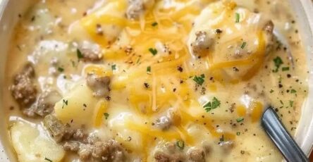 Cheesy Hamburger Potato Soup