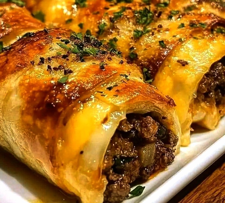 Garlic Butter Beef Cheeseburger Rollups