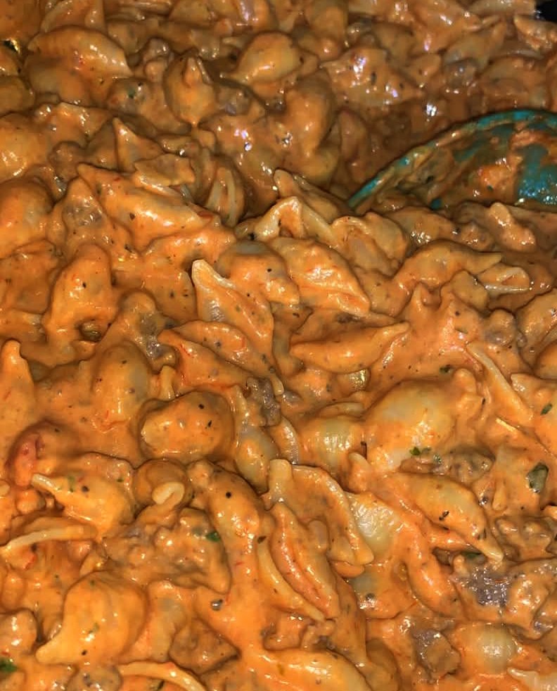 Creamy Cheesy Beef Shells Casserole