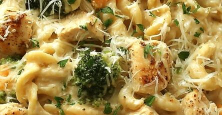 Slow Cooker Chicken Broccoli Alfredo Bake