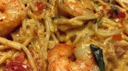 Creamy Cajun Shrimp Pasta Bake