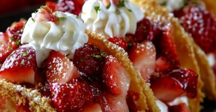 Mini Strawberry Cheesecake Tacos