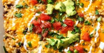 Southwest Creamy Chicken Rice Bake