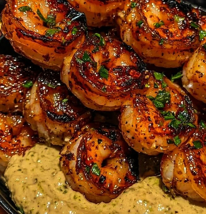 Crispy Honey Garlic Shrimp Skewers with Tangy Lime Dip