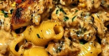 Creamy Cajun Chicken & Spinach Shells in Herb Butter Cream