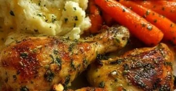 Herb Baked Chicken Drumsticks with Mashed Potatoes & Carrots