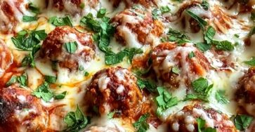 Keto Meatball Parmesan Casserole