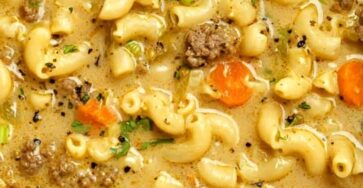 One-Pot Macaroni Cheeseburger Soup (No Velveeta!)