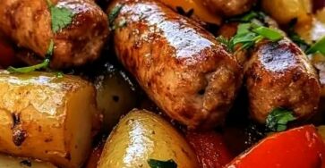 One-Skillet Sausage, Peppers, Potatoes, and Onions