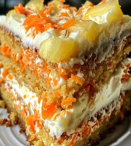 Hawaiian Carrot Pineapple Cake with Cream Cheese Frosting