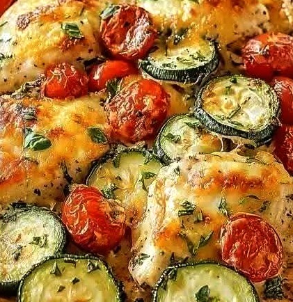 Poulet Courgettes au Four à la Méditerranéenne