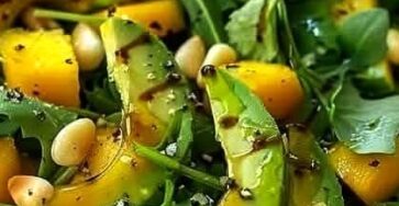 Avocado Mango Arugula Salad with Honey-Lime Dressing