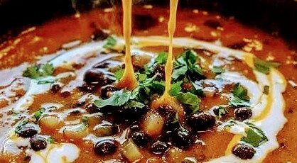 Creamy Black Bean Pumpkin and Butternut Squash Soup