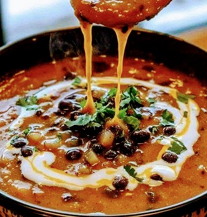 Creamy Black Bean Pumpkin and Butternut Squash Soup
