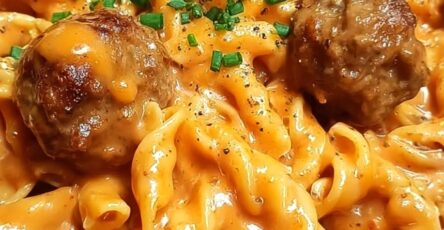 Creamy Cheddar BBQ Ranch Meatball Pasta