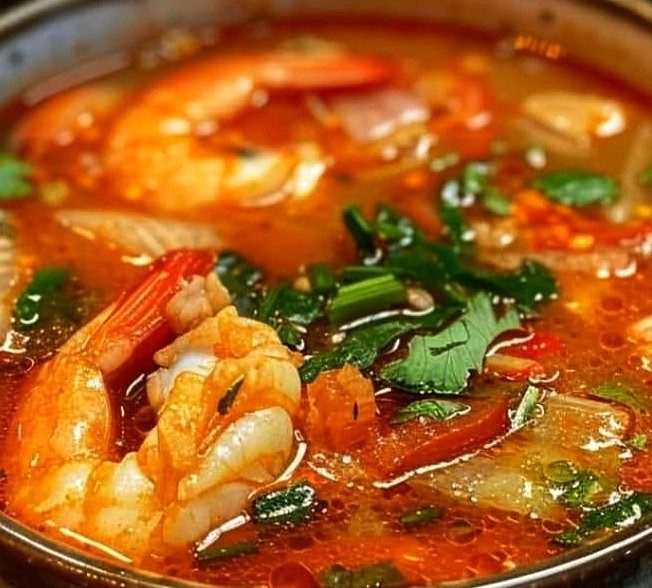 Authentic Thai Tom Yum Soup with Shrimp