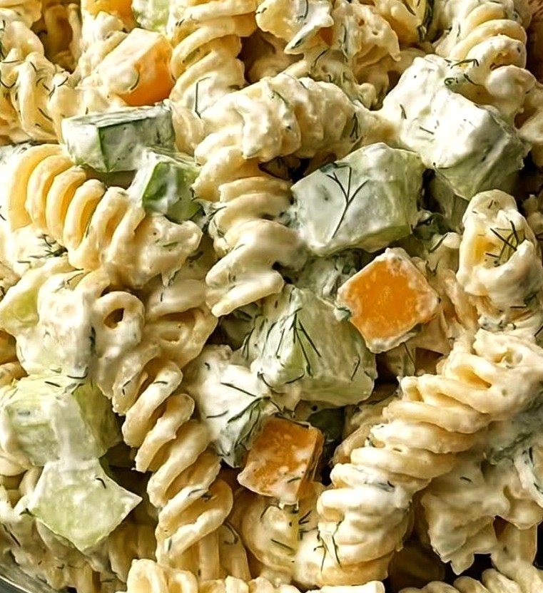 Creamy Dill Pickle Pasta Salad