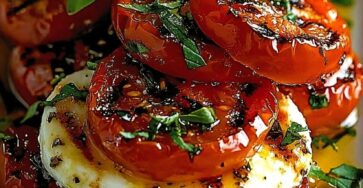 Salade Caprese aux tomates rôties 