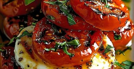 Salade Caprese aux tomates rôties 