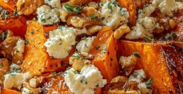 Patates douces rôties au sirop d’érable, feta et noix