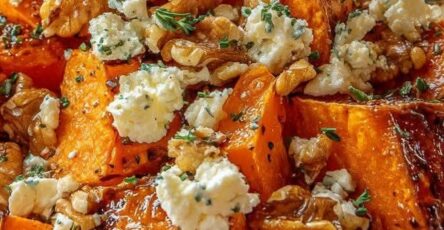 Patates douces rôties au sirop d’érable, feta et noix